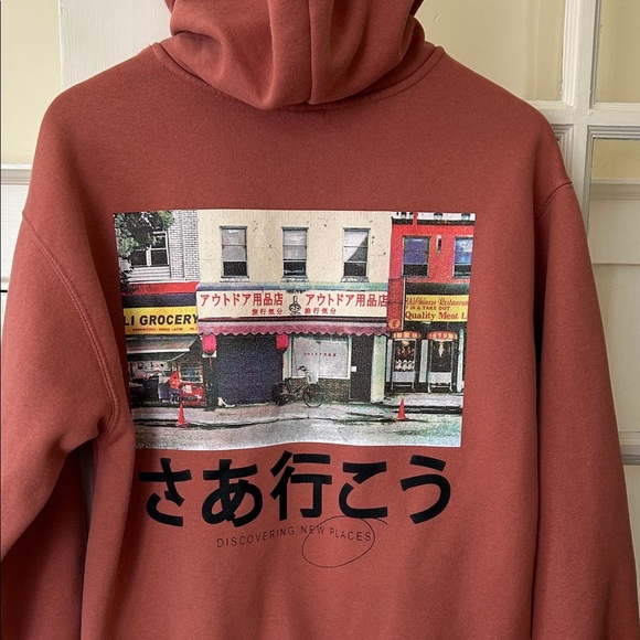 Zara Kids Rust Hoodie with Graphic Detail - Picture 8 of 11